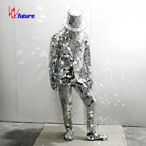Vêtements de performance miroir argenté pour DJ Club Party Discothèques Costumes pour costumes de travail Stilt Walker Ballet Style pour scène - Product Image 6