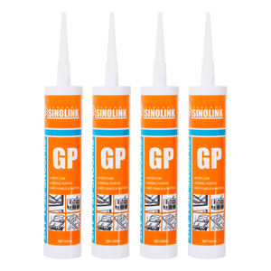 Pegamento de construcción negro transparente Sinolink, tubo sellador de silicona GP transparente, 280ML, 300ML, adhesivos y selladores acéticos para vidrio - Product Image 1