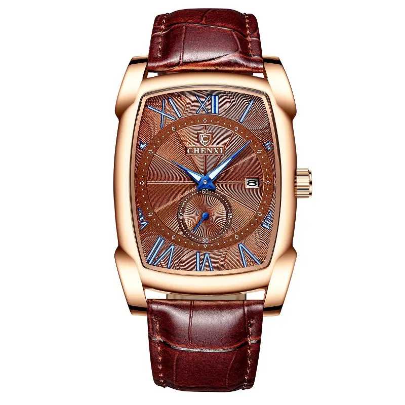 CHENXI 8209-PD Brand Quartz Men Watches Men's Clock Relogio Masculino Brown Leather Wristwatches 2022 New