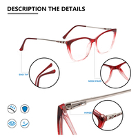 Lunettes de vue anti-lumière bleue en forme de œil de chat en TR90, monture optique tendance OEM