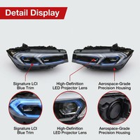 Pour BMW Série 3 G20/G28 2020-2024 LCI : Ensemble de phares LED laser avec sourcil bleu DRL, projecteur modifié, mise à niveau Plug and Play