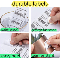Papier d'étiquettes thermiques à trois couches résistantes, autocollants à forte adhérence, vierges, imprimables, sur mesure pour produits laitiers et alimentaires