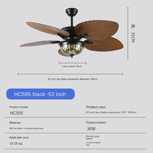 Hiện đại <span class=keywords><strong>DC</strong></span> Đồng Brown LED Glass quạt trần với 5 Blades không thấm nước ABS cơ thể USB & gas điều khiển từ xa cho phòng khách sử dụng - Product Image 3