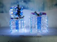 Grande boîte-cadeau décorative de Noël avec des lumières a mené des boîtes-cadeau pour le festival