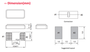WTL запас WX1 3,2*1,5/2/SMD 32,768 кГц 9pF ± 20ppm -40 + 85 ℃ - Product Image 5