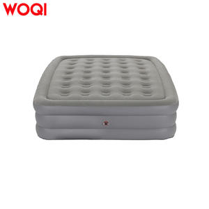ที่นอนลม Woqi ขนาด 190x140x25 ซม. แบบเตียงคู่ กันน้ำ ผลิตจาก PVC พร้อมปั๊มลมและกระเป๋าเก็บของ สีเทา ดีไซน์เรียบง่าย - Product Image 1
