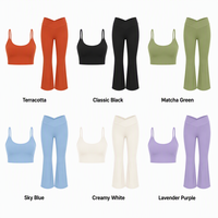 Nouvel Arrivage 2026 – Ensemble de Yoga 2 Pièces pour Femme : Camisole à Bretelles Fines et Pantalon Capri Évasé à Séchage Rapide – Tenue de Sport pour Course et Activités de Plein Air