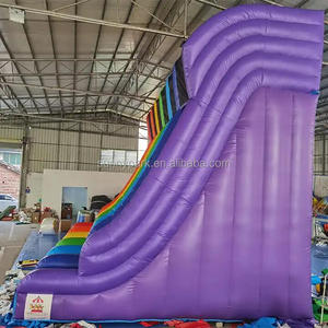Ngoài trời khổng lồ cầu vồng khô trượt 6 làn đường trượt nước Inflatable và trượt cho người lớn Kid - Product Image 5