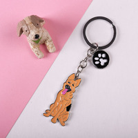 Porte-clés décoratif en métal, motif chien loup créatif et mignon, spécial animaux de compagnie, pour bagages, vente en gros transfrontalière