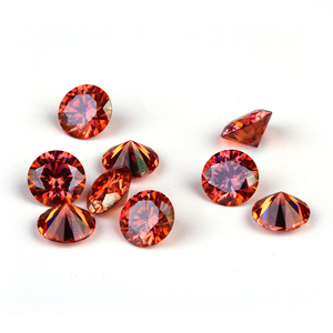 Màu cam đỏ moissanite Vòng tám trái tim tám mũi tên nhọn dưới đá Trần 1-3 Carat moissanite - Product Image 5