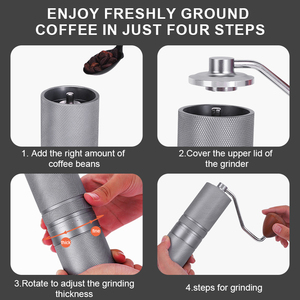 60 Stufen Externe Einstellung Titan-Gold SS Mahlkegel Aluminiumlegierung 420 Mini Kleine Handmühle Tragbare Espresso Kaffeemühle Manuell - Product Image 5