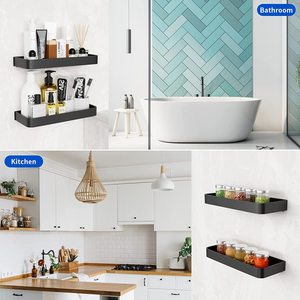 Étagère <span class=keywords><strong>de</strong></span> salle <span class=keywords><strong>de</strong></span> bain avec porte-serviettes mural, rangement <span class=keywords><strong>de</strong></span> salle <span class=keywords><strong>de</strong></span> bain, <span class=keywords><strong>douche</strong></span>, shampoing, maquillage, cuisine, toilettes, maison, <span class=keywords><strong>support</strong></span> - Product Image 5