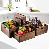 Organizador de Banheiro em Madeira Sólida Empilhável com Acabamento Envelhecido para Decoração de Casa, Personalize a Organização e Armazenamento da Despensa para Cozinha