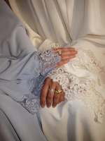 Khimar musulman modeste personnalisé pour femmes avec ourlet en dentelle, robe Abaya assortie, ensemble Khimar brodé, hijab long