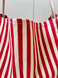 Summer New Fashion <b>Large</b> Capacity Ladies Canvas Beach Handbag Striped Cotton Shopping Tote Bag - Product Image 4