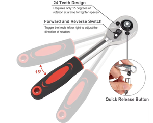 46pcs 1/4 Inch Steel Metric Ratchet Wrench <b>Set</b> With Hard for Hex Bit Socket <b>Mechanic</b> <b>Tool</b> Kit-Auto Repair Vehicle <b>Tools</b> Steel Me - Product Image 5
