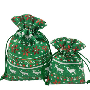 Bolsa de Regalo con Cordón de Tela Elegante para Navidad, Personalizada con Impresión, Empaque de Regalo de Alta Calidad - Product Image 3