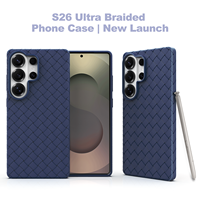 Étui de protection vintage à motif tissé, écologique, minimaliste, léger, en TPU recyclable pour Samsung S25 S26 Ultra