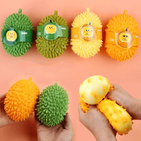 Jouet Squishy Durian de Simulation Dessin Animé Adorable en TPR Souple à Rebond Lent, Jouet à Presser Extensible, Fruit Épineux Artificiel