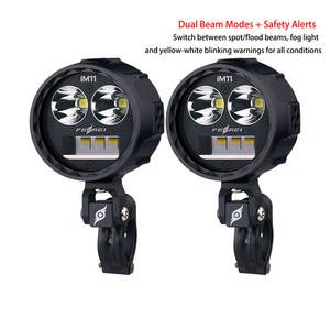 Ferei IM11 65W LED Faros Antiniebla Delanteros Pequeños para Motocicletas, Amarillo, Foco Más Brillante, Uso <span class=keywords><strong>Seguro</strong></span>, IP68, Aluminio, Luces Auxiliares DRL - Product Image 4