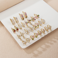 Aretes al Por Mayor de Moda Moderna para Mujer Bañados en Oro de 18K con Cristal de Zircón, Joyería para Mujeres y Chicas, Aretes de Lujo