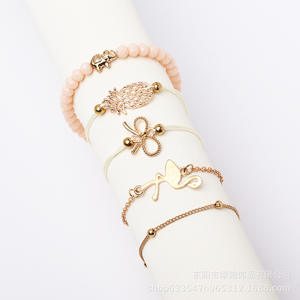 Conjunto de Pulseras de Aleación Estilo Bohemia para Mujer, Chapado en Oro, con Dijes de Animales y Perlas, Regalo de Joyería, Conjuntos de Joyería de Moda - Product Image 2