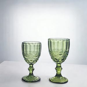 Calici in Vetro Colorato Goffrato <span class=keywords><strong>Vintage</strong></span>, <span class=keywords><strong>Bicchieri</strong></span> da Vino Classici a Forma di Diamante Multicolore 250-350ml per Casa, Feste e Matrimoni - Product Image 5