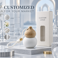 Diffuseur d'air de luxe pour voiture, flacon en céramique, bouchon en bois massif, cordon tressé, concentration de parfum à 60%, logo personnalisé, OEM, ODM, vente en gros