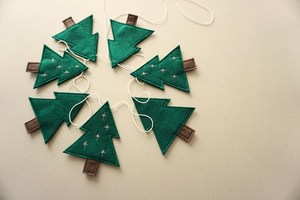 Рождественский фетровый шар с листьями Падуба, флажки, флажки для рождественских украшений на День Благодарения - Product Image 3