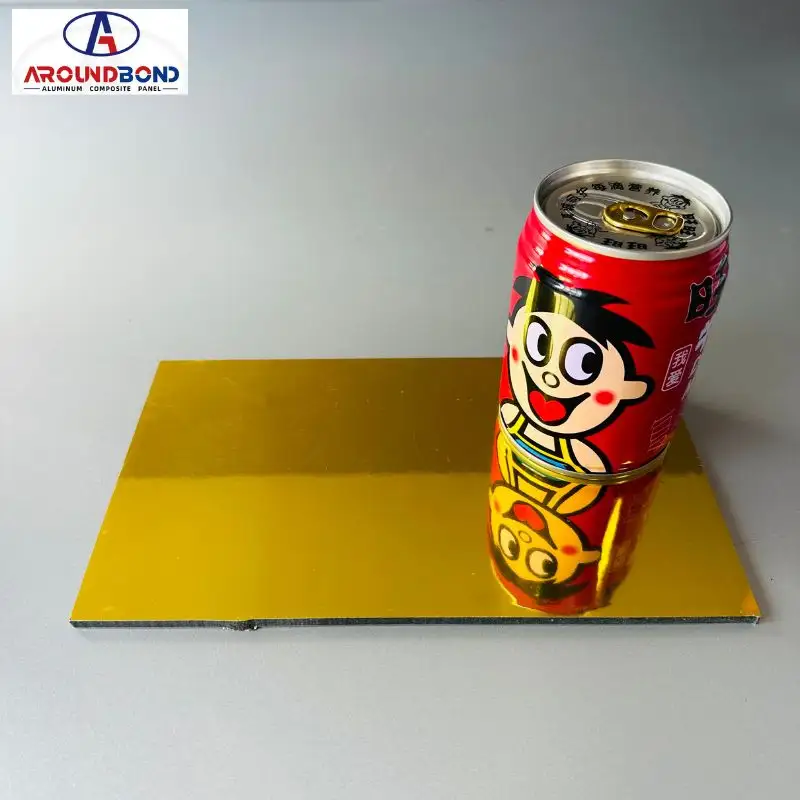 Cladding Panel 3mm 4MM Alucobond ACP ACM Wall Cladding Gold Mirror Faces Aluminum Composite Panels