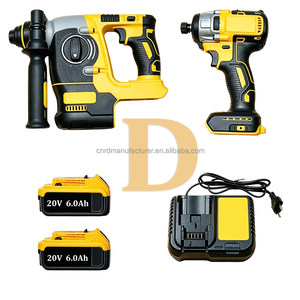 Kit de herramientas eléctricas de iones de litio inalámbricas para obra, combo de destornillador de impacto, taladro SDS, batería doble y cargador. - Product Image 1