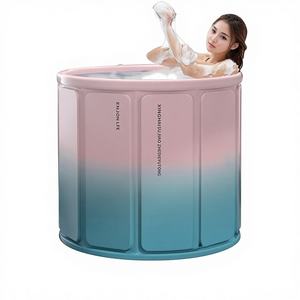 Baignoire pliable pour enfants et adultes, design intégral, en PVC, forme ronde, sans installation, <span class=keywords><strong>lavabo</strong></span> inclus - Product Image 1