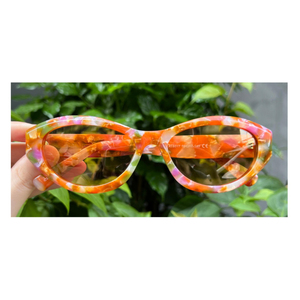 Cay Eye แว่นตากันแดดผู้หญิงหรูหราดีไซน์ใหม่แว่นกันแดดสีดำ UV400ลายดอกไม้ AT8017 - Product Image 6