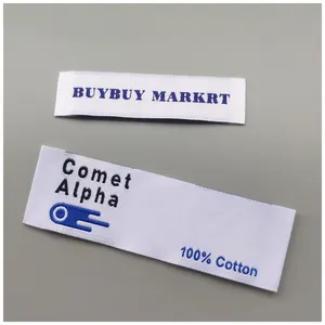 Etiqueta de tecido personalizada lavável etiquetas de marca etiquetas de roupas etiquetas logotipo tamanho etiqueta de pano com dobra final para toalha de carpete