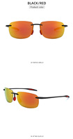 Lunettes de soleil classiques MJ sans monture rectangulaires, monture TR90, UV400, photochromiques, polarisées pour la conduite et les sports de plein air
