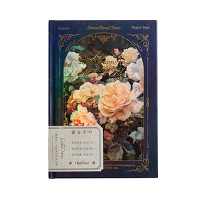 สมุดบันทึกปกแข็งเคลือบทอง 1 เล่มพร้อมปกสไตล์อเมริกันวินเทจ - Product Image 5