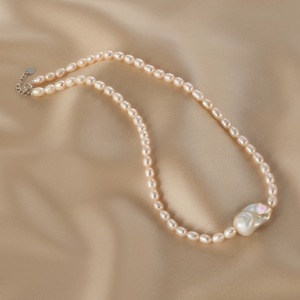 Collar con Colgante Barroco Natural con Diseño de Lujo Ligero para Cadena de Cuentas Xiaomi, Cadena de Clavícula Irregular de Plata S925 - Product Image 1