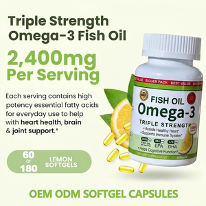 Suplemento de Aceite de Pescado Omega-3 con Vitaminas y Minerales, Venta al Por Mayor, Salud del Corazón, Inmunidad, 180 Cápsulas Blandas con Sabor a Limón, ODM OEM - Product Image 6