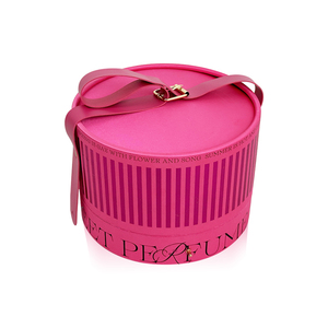 Luxury Round Rose <strong>Red</strong> Wedding Favor Festive Storage Decorated Cardboard <strong>Box</strong> with Handle - Product Image 1