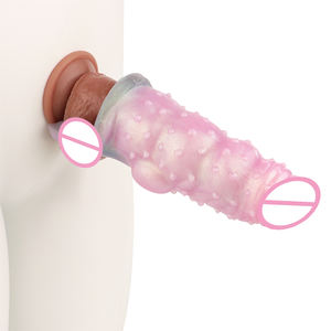 FAAK Adult Sexspielzeug Silikon hülle für Männer Verzögerung Ejakulation Große Größe Wolf Zähne Penis Ärmel Männliche Penis vergrößerung - Product Image 4