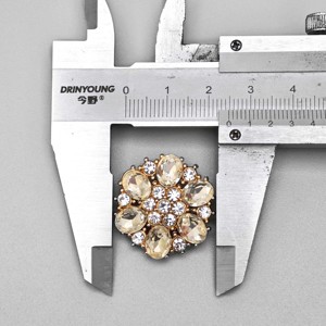 تخفيضات هائلة تصميم الأزياء الملابس 25 حجم زر سبيكة الزنك حجر الراين لامعة - Product Image 2