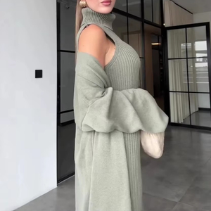Completo Autunnale Elegante e Comodo con Maglione a Maniche Lunghe e Gonna Lunga per <span class=keywords><strong>Donna</strong></span> - Product Image 4