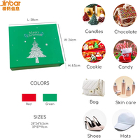 Boîte cadeau magnétique pliable personnalisée Jinbar, grande boîte en carton noir de luxe avec poignée et couvercle magnétique
