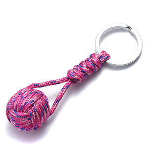 Paracaídas tejido cuerda bola llavero Paracord cordón llavero <span class=keywords><strong>mono</strong></span> puño llaveros al aire libre herramienta de supervivencia joyería - Product Image 4