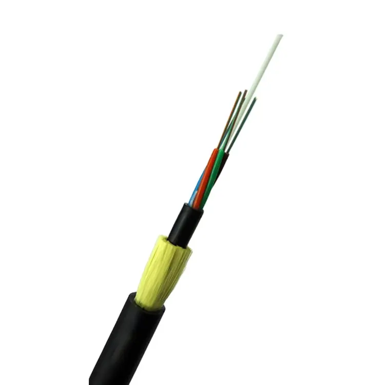 Câble en fibre auto-supportant alimentation aérienne double gaine monomode Adss 48 core câble en Fiber optique pour l'extérieur