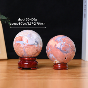 Wholesale Hand Polished Healing <b>Crystal</b> Sphere pink Flower Agate Sphere <b>Ball</b> <b>Crystal</b> Decoration - Product Image 5