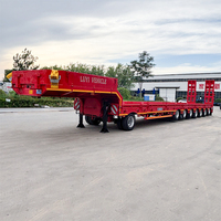 Semirremolque de plataforma baja de 8 ejes y 120t, con suspensión neumática, extensible 6m, con ensanchamiento lateral, para carga sobredimensionada
