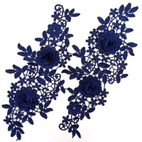 Accessoires textiles pour vêtements, patch brodé floral 3D soluble dans l'eau, applique en dentelle DIY