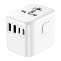 Adaptador Cargador Usb Enchufe eléctrico AU EE. UU. Reino Unido UE Adaptador de viaje universal Adaptador de enchufe de cargador barato de viaje con USB y tipo C