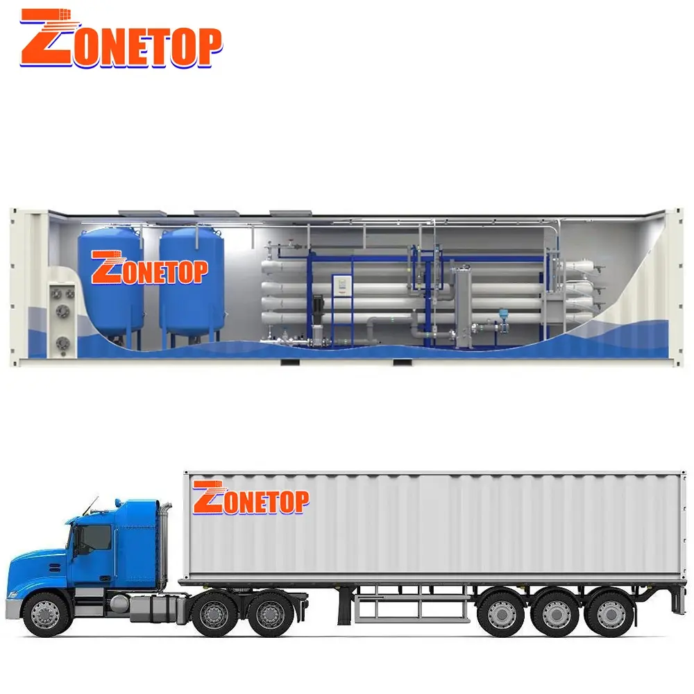 Portable 20FT 40FT Industrial Containerized Container Sea Water Saltwater Seawater Desalination Machine Plant